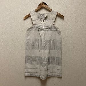 Mociun Striped Linen Sleeveless Micro Mini Dress Small